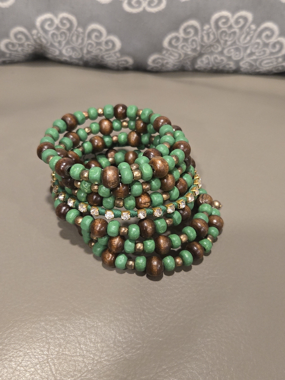 Paparazzi Fiji Fiesta Green and Brown Wooden Beads Bracelet